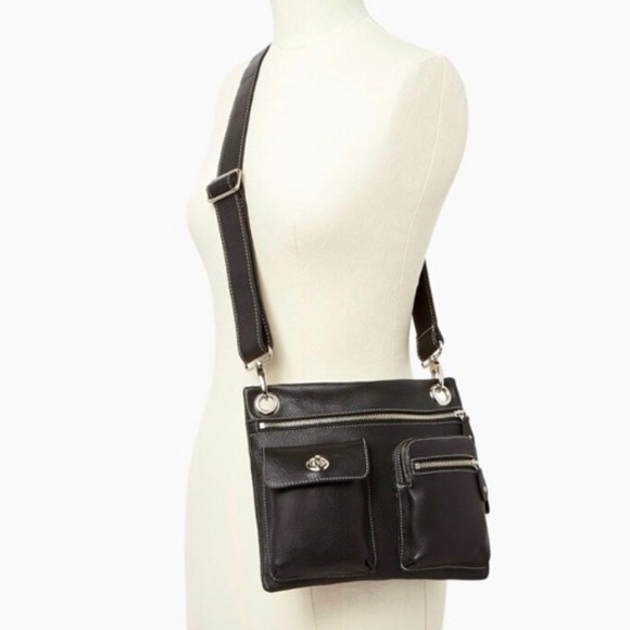 Roots Handbags - Roots village leather cross body bag black pebble